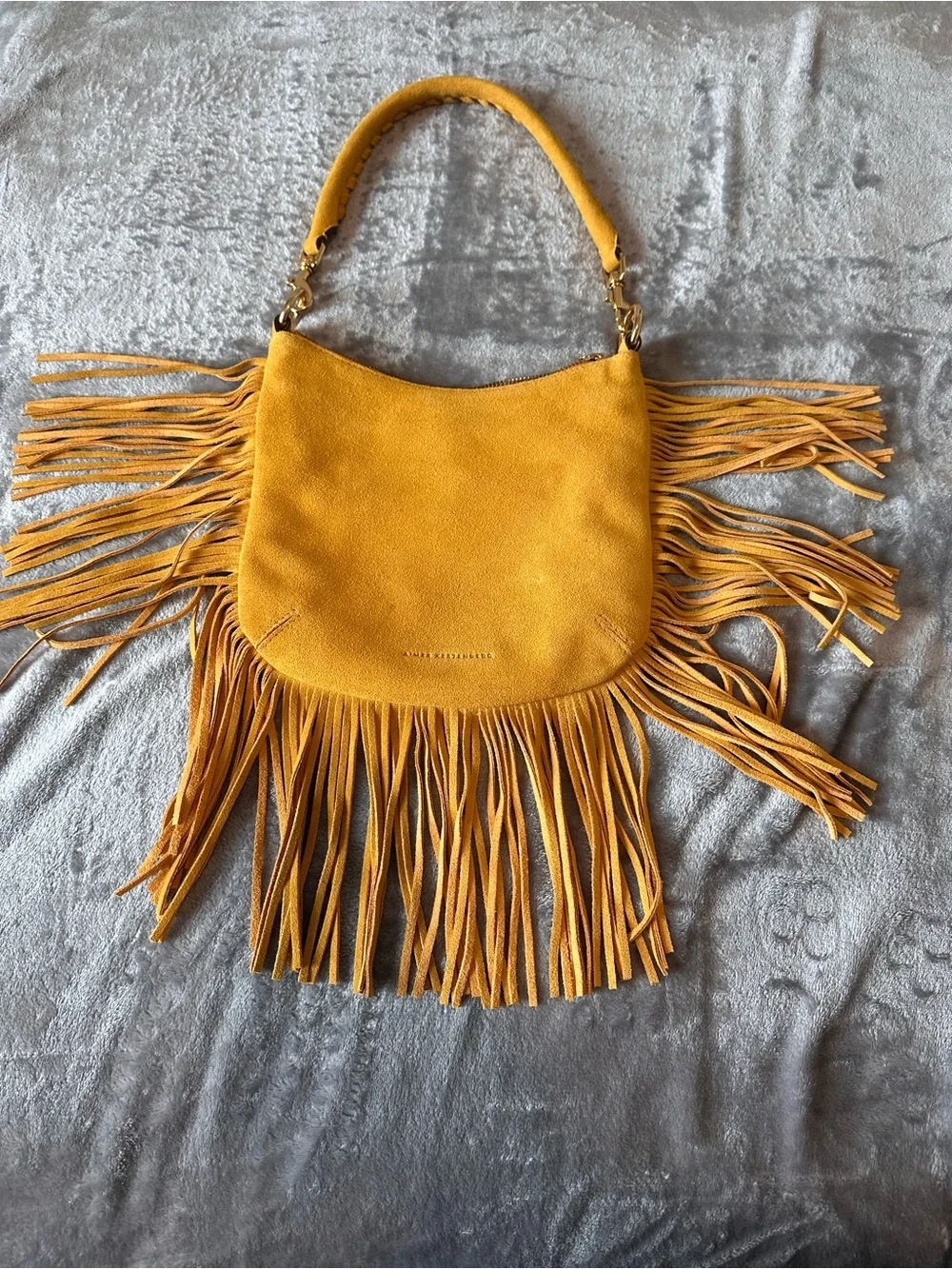Aimee Kestenberg Kane Convertible shoulder Bag in Sunshine Fringe Suede Boho GUC